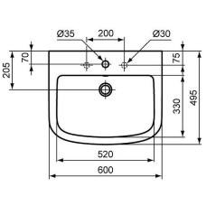 Раковина Ideal Standard Tempo 60 T056401 Euro White