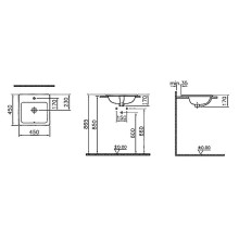 Раковина Vitra S20 45 5463B003-0001 Белая