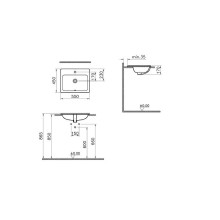 Раковина Vitra S20 55 5465B003-0001 Белая