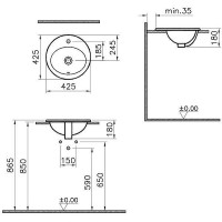Раковина Vitra S20 43 5466B003-0001 Белая