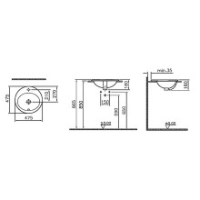 Раковина Vitra S20 48 5467B003-0001 Белая