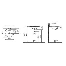 Раковина Vitra S20 48 5467B003-0001 Белая