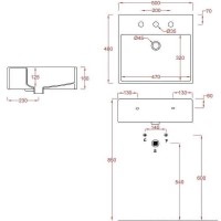 Раковина Artceram Quadro 50 QUL002 01 00 Белая глянцевая