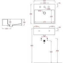 Раковина Artceram Quadro 50 QUL002 01 00 Белая глянцевая