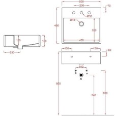 Раковина Artceram Quadro 50 QUL002 01 00 Белая глянцевая