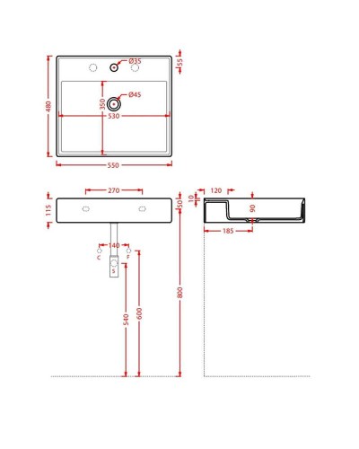 Раковина Artceram Scalino 55 SCL007 05 00 Белая матовая