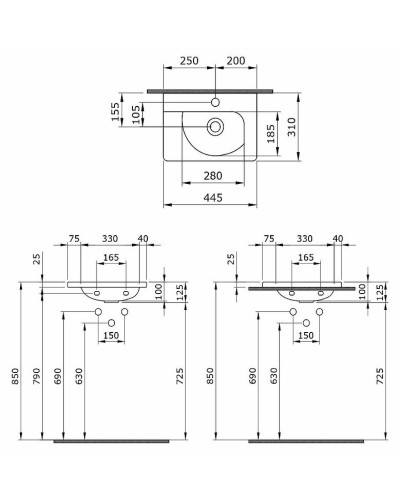 Раковина Bocchi Taormina Arch 45 1015-020-0126 Антрацит матовая