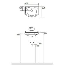 Раковина Kerasan Retro 41 103301x0 Белая