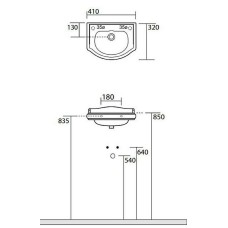 Раковина Kerasan Retro 41 103301x0 Белая