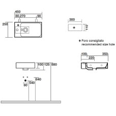 Раковина Kerasan Cento 45 353701Lx1 Белая