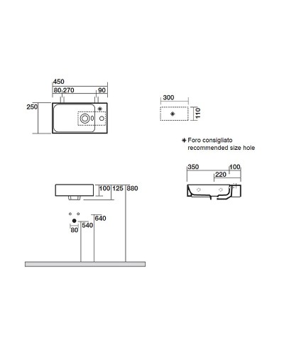 Раковина Kerasan Cento 45 353701Rx1 Белая