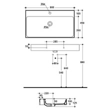 Раковина Kerasan Cento 80 353301x1 Белая