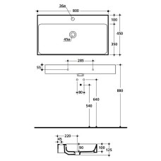 Раковина Kerasan Cento 80 353301x1 Белая