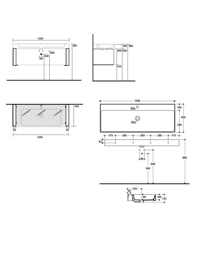 Раковина Kerasan Cento 120 353401x1 Белая