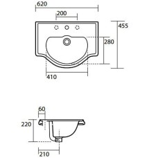 Раковина Kerasan Retro 62 103001x1 Белая
