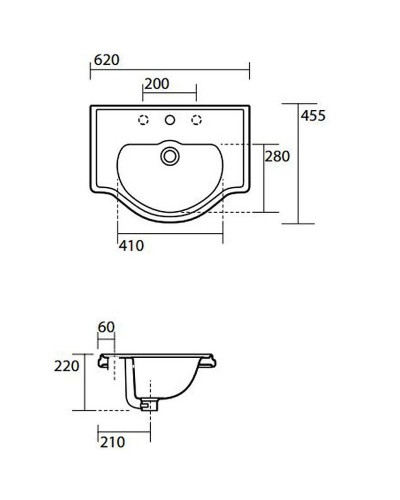 Раковина Kerasan Retro 62 103001x1 Белая