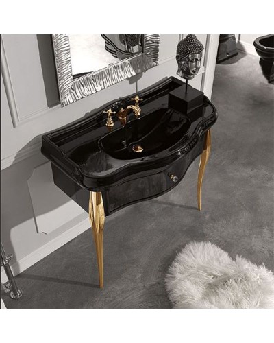 Раковина Kerasan Retro 100 105004 nerox1 Черная блестящая