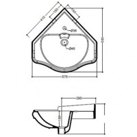 Раковина Kerasan Retro 57 103201x1 Белая