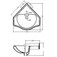 Раковина Kerasan Retro 57 103201x1 Белая