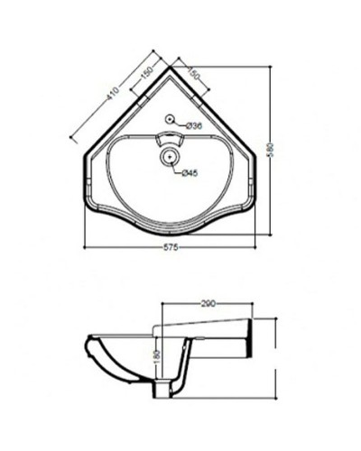 Раковина Kerasan Retro 57 103201x1 Белая