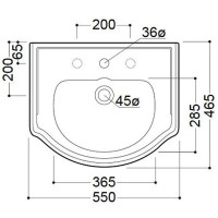 Раковина Kerasan Retro 55 104501x3 Белая