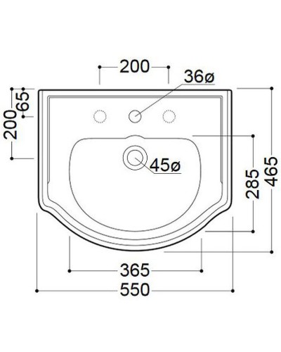 Раковина Kerasan Retro 55 104501x3 Белая