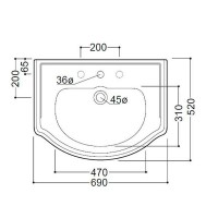 Раковина Kerasan Retro 69 104601x3 Белая