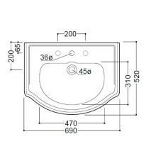 Раковина Kerasan Retro 69 104601x3 Белая