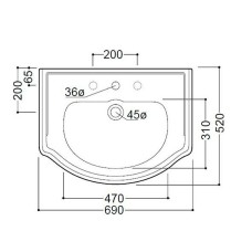 Раковина Kerasan Retro 69 104601x3 Белая