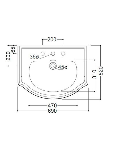 Раковина Kerasan Retro 69 104601x3 Белая