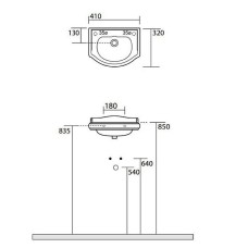 Раковина Kerasan Retro 41 103301x1 dx Белая