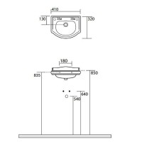Раковина Kerasan Retro 41 103301x1 sx Белая