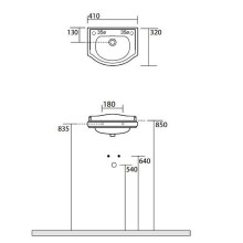Раковина Kerasan Retro 41 103301x1 sx Белая