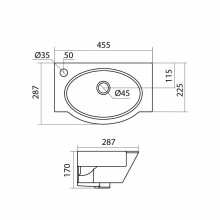 Раковина Santek Форум 45 L 1WH110542 Белая
