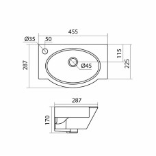Раковина Santek Форум 45 L 1WH110542 Белая