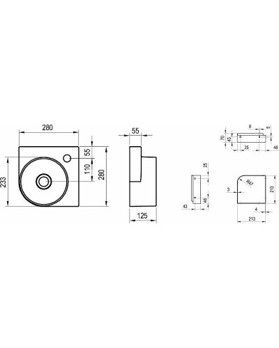 Раковина Ravak Yard 28 C XJX01228000 угловая Белая