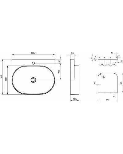 Раковина Ravak Yard 60 XJX01260002 Белая