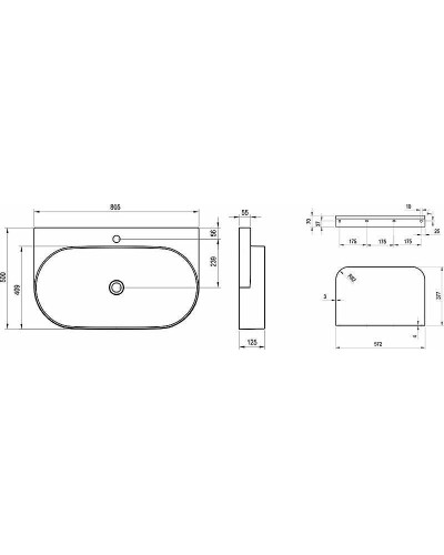 Раковина Ravak Yard 80 XJX01280002 Белая
