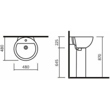Раковина Sanita Luxe Art Luxe 50 SL400001 ARTSLWB01+ARTSLPD10 Белая