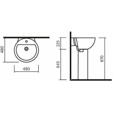 Раковина Sanita Luxe Art Luxe 50 SL400001 ARTSLWB01+ARTSLPD10 Белая