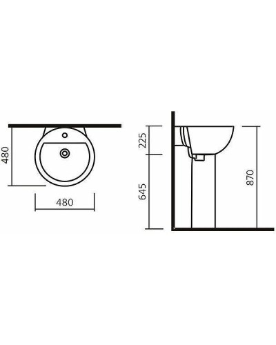Раковина Sanita Luxe Art Luxe 50 SL400001 ARTSLWB01+ARTSLPD10 Белая
