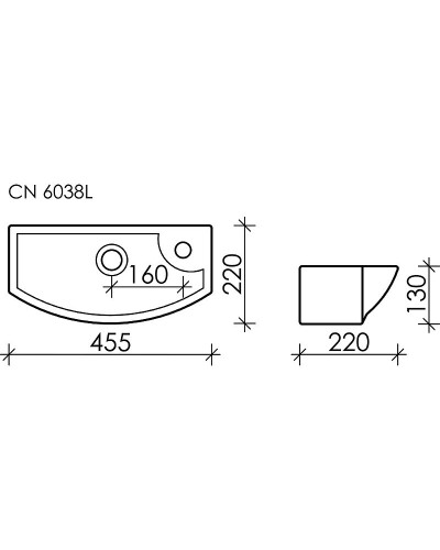 Раковина Ceramica Nova Element 45 L CN6038L Белая