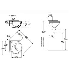 Раковина Azzurra Jubilaeum 35 JULS0353500MBI (JUB35/AN bi)x1 Белая