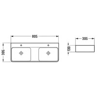 Раковина Comforty 80 78694 00-00012246 двойная Белая