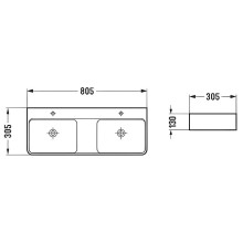 Раковина Comforty 80 78694 00-00012246 двойная Белая