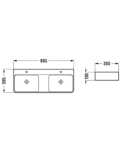 Раковина Comforty 80 78694 00-00012246 двойная Белая
