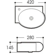 Раковина Aquatek 42 L AQ5303-00 Белая