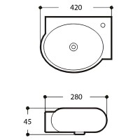 Раковина Aquatek 42 R AQ5304-00 Белая