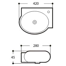 Раковина Aquatek 42 R AQ5304-00 Белая