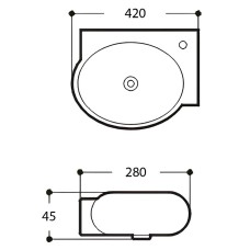 Раковина Aquatek 42 R AQ5304-00 Белая